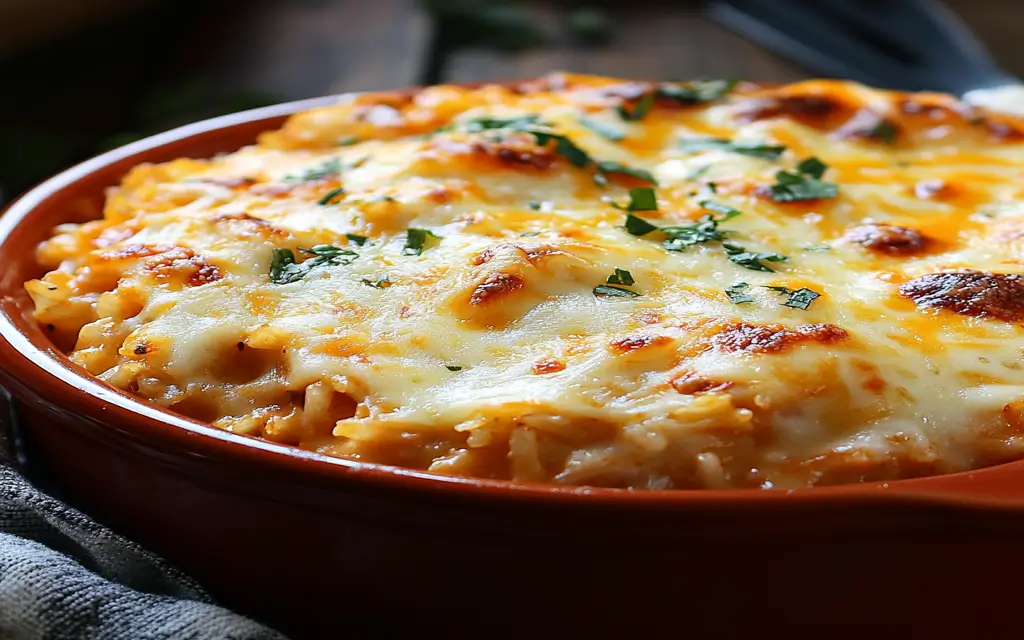 Cheesy rice recipe